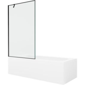 Wanna prostokątna Mexen Vega 170 x 70 cm z obudową i parawanem 1-skrzydłowym 100 cm czarny wzór  550117070X9510007070 1 szt.