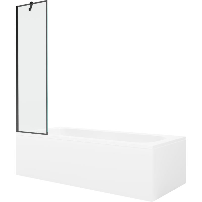 Wanna prostokątna Mexen Vega 170 x 70 cm z obudową i parawanem 1-skrzydłowym 50 cm czarny wzór  550117070X9505007070 1 szt.