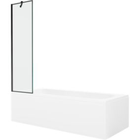 Wanna prostokątna Mexen Vega 170 x 70 cm z obudową i parawanem 1-skrzydłowym 50 cm czarny wzór  550117070X9505007070 1 szt.
