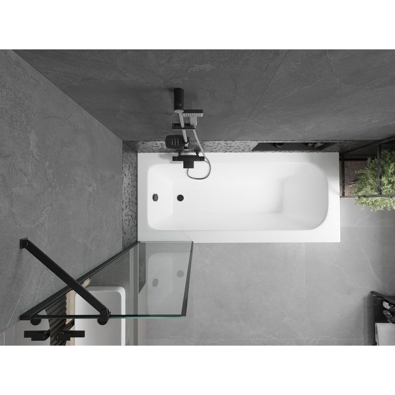 Wanna prostokątna Mexen Vega 170 x 70 cm z obudową i parawanem 1-skrzydłowym 50 cm czarny wzór  550117070X9505007070 1 szt.