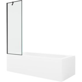 Wanna prostokątna Mexen Vega 170 x 70 cm z obudową i parawanem 1-skrzydłowym 60 cm czarny wzór  550117070X9506007070 1 szt.