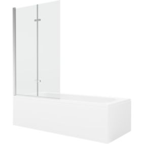 Wanna prostokątna Mexen Vega 170 x 70 cm z obudową i parawanem 2-skrzydłowym 100 cm transparent chrom  550117070X9210020100 1 szt.