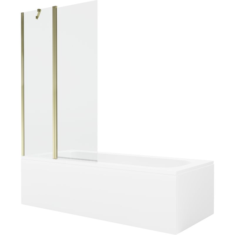 Wanna prostokątna Mexen Vega 180 x 80 cm z obudową i parawanem 1-skrzydłowym 100 cm transparent złoty 1 kpl.