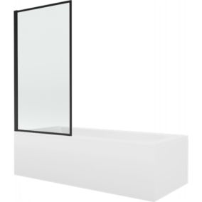 Wanna prostokątna Mexen Vega 180 x 80 cm z obudową i parawanem 1-skrzydłowym 70 cm czarny wzór  550118080X9307017070 1 szt.