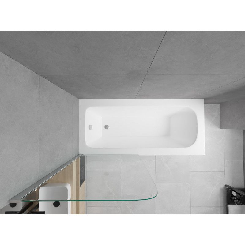 Wanna prostokątna Mexen Vega 180 x 80 cm z obudową i parawanem 1-skrzydłowym 70 cm transparent chrom 1 szt.