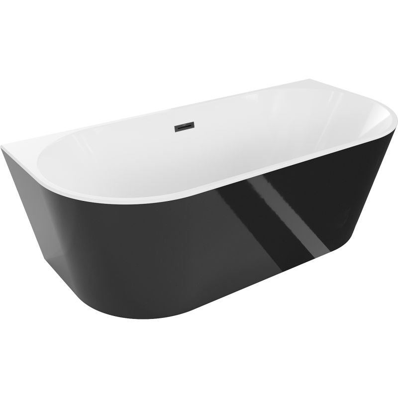 Wanna przyścienna Mexen Oval biała czarna 160x80 cm 1 szt.