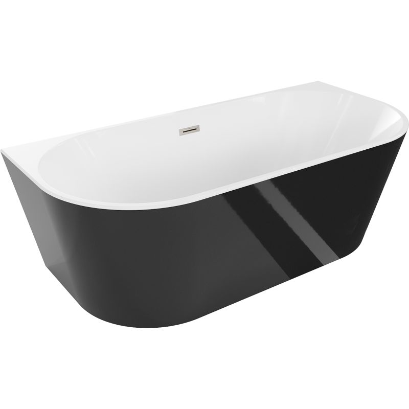 Wanna przyścienna Mexen Oval biała czarna 180x80 cm 1 szt.