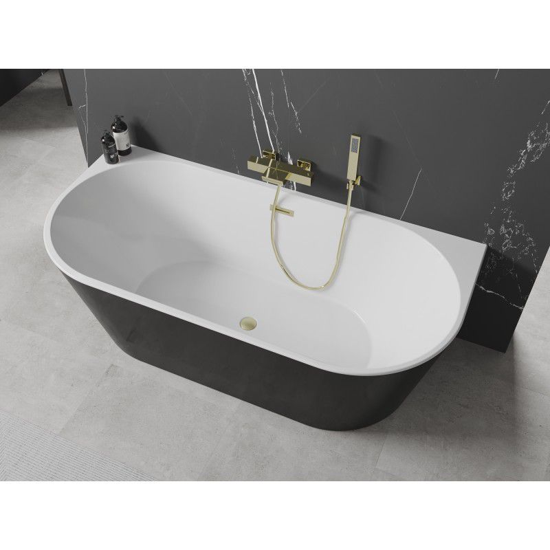 Wanna przyścienna Mexen Oval biało-czarna 160x80 cm 1 szt.