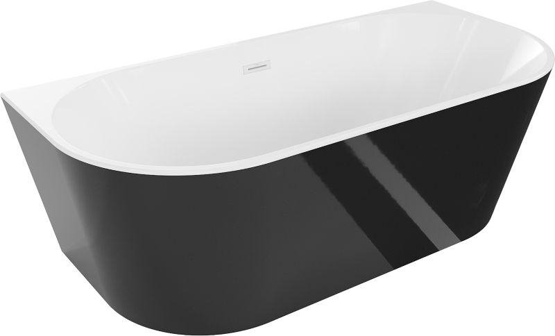 Wanna przyścienna Mexen Oval biały czarny 140x75 cm  52671407575-201 szt.