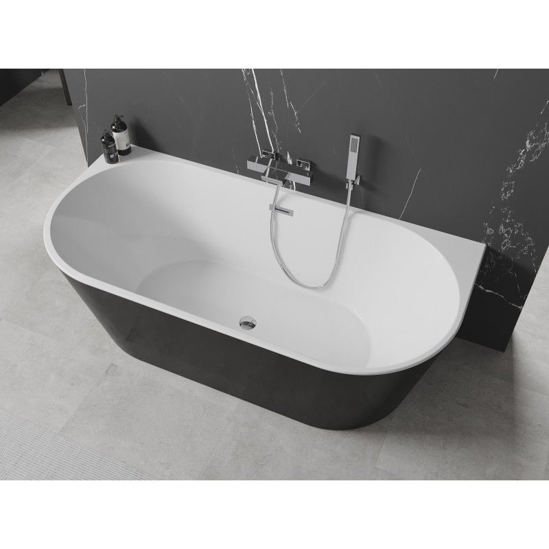 Wanna przyścienna Mexen Oval biały czarny 150 x 75 cm 1 szt.