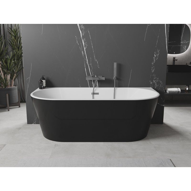 Wanna przyścienna Mexen Oval biały czarny 150x75 cm 1 szt.
