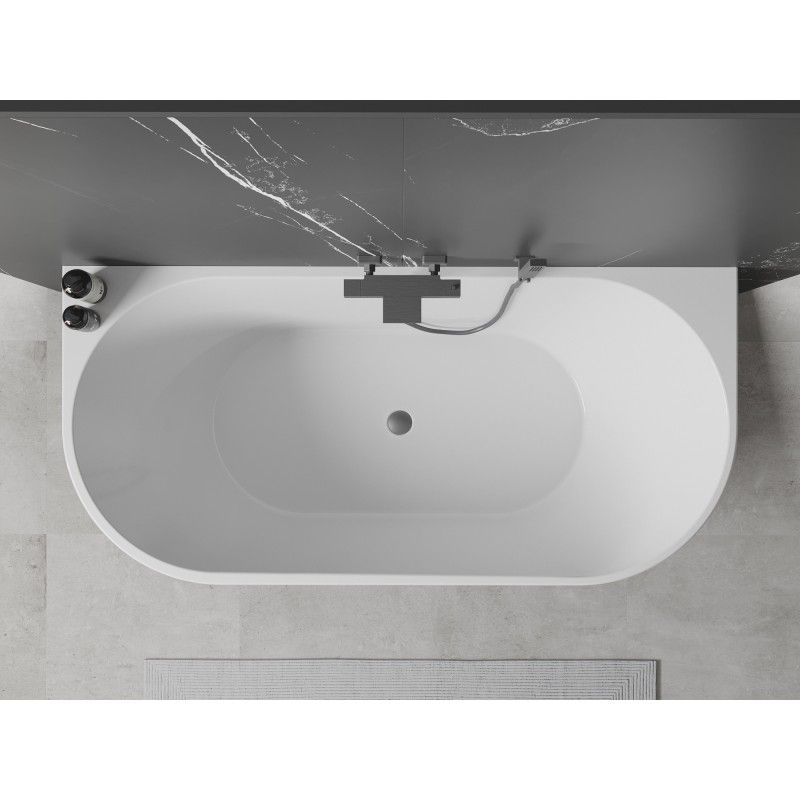 Wanna przyścienna Mexen Oval biały czarny 150x75 cm 1 szt.