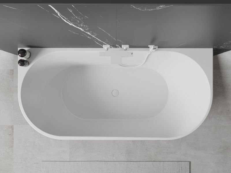 Wanna przyścienna Mexen Oval biały czarny 160x80 cm  52671608075-201 szt.