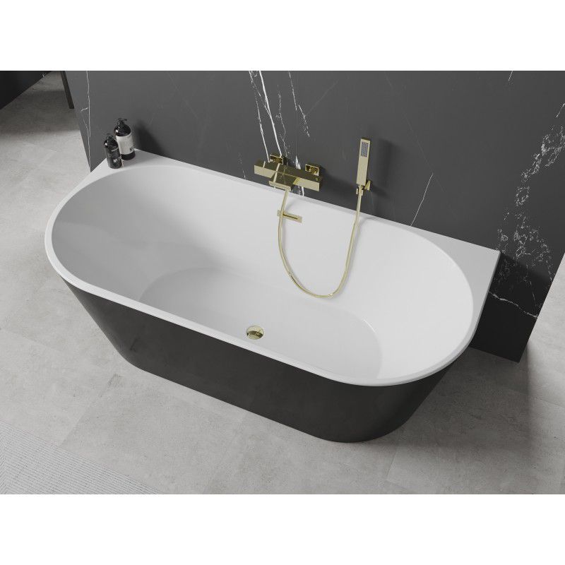 Wanna przyścienna Mexen Oval biały czarny 160x80 cm  52671608075-50 1 szt.