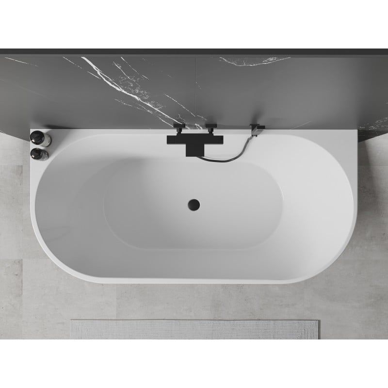 Wanna przyścienna Mexen Oval biały czarny 180x80 cm 1 szt.
