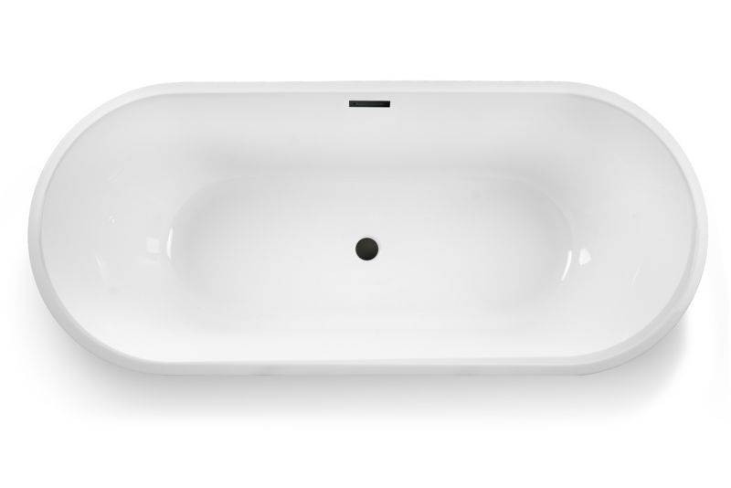 Wanna wolnostojąca Corciano Jupiter 170x74 cm z czarnymi dodatkami 1szt.