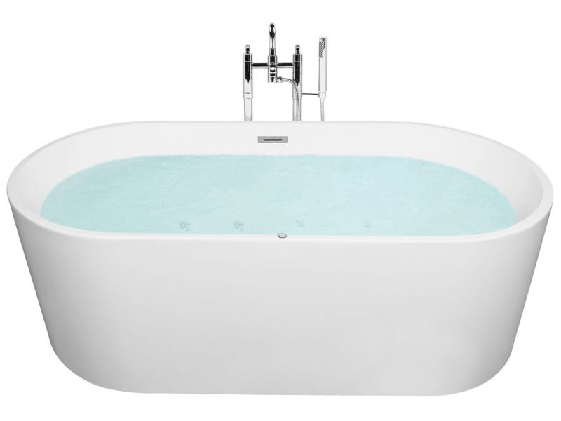Wanna wolnostojąca LED z hydromasażem 170 x 80 cm biała Havana 1 szt.