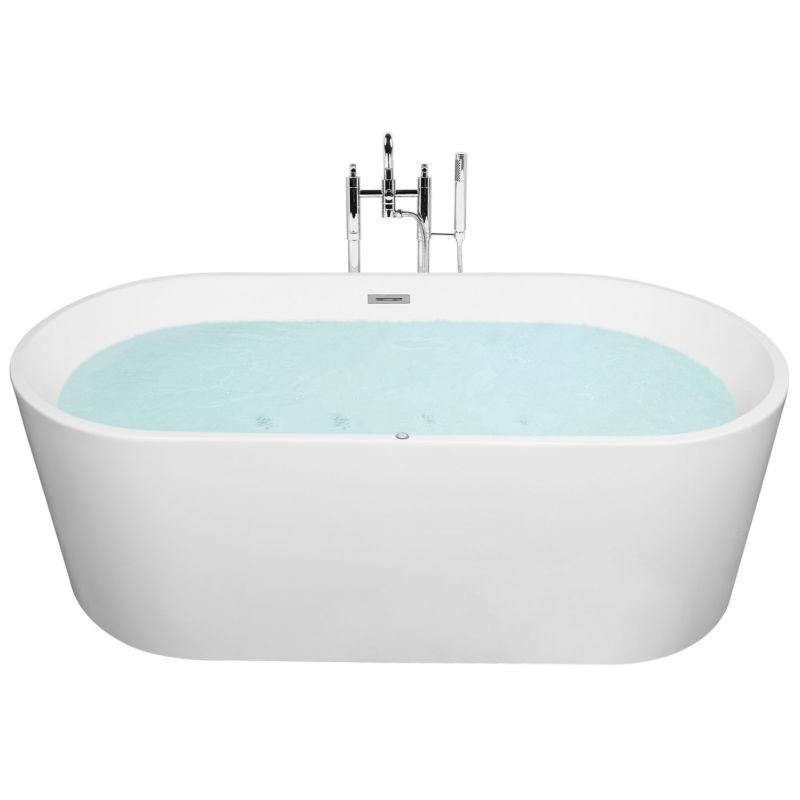 Wanna wolnostojąca LED z hydromasażem Havana 170 x 80 cm Biały 1 szt.