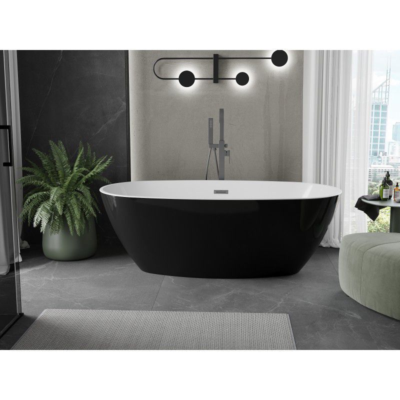 Wanna wolnostojąca Mexen Eris biały czarny 180x80 cm  53441808075-66 1 szt.