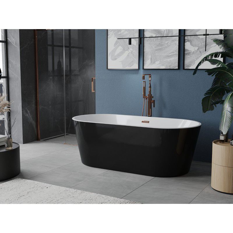 Wanna wolnostojąca Mexen Luna biało-czarna 180x80 cm  52031808075-60 1 szt.