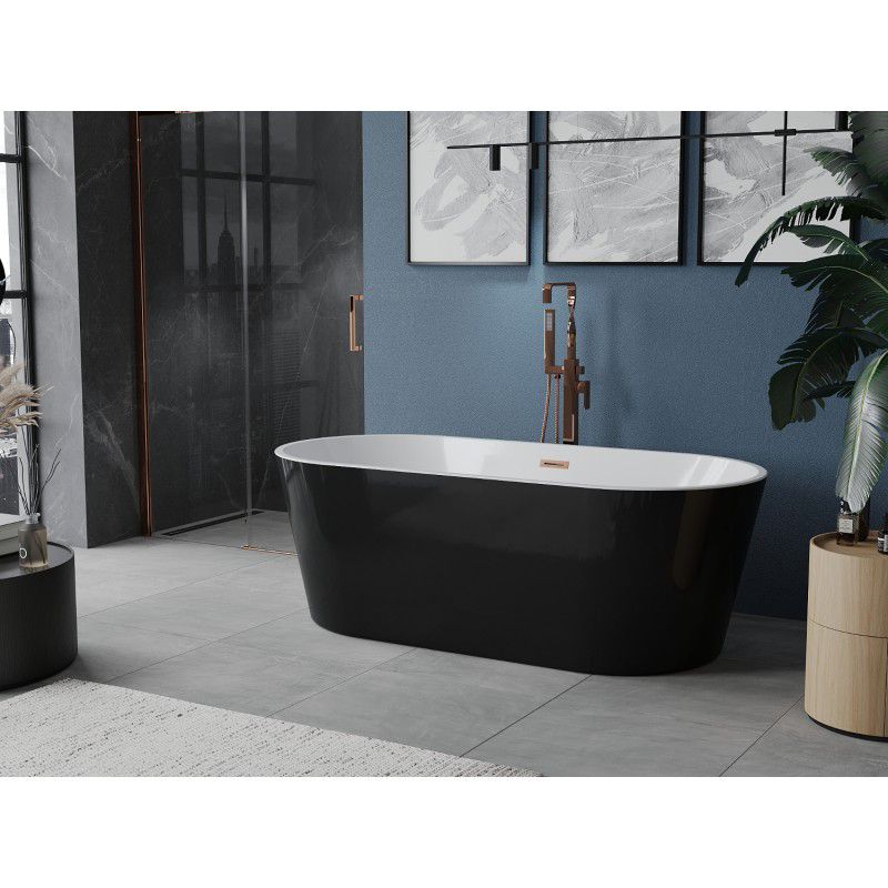Wanna wolnostojąca Mexen Luna Biały Czarny 170x80 cm  52031708075-65 1 szt.