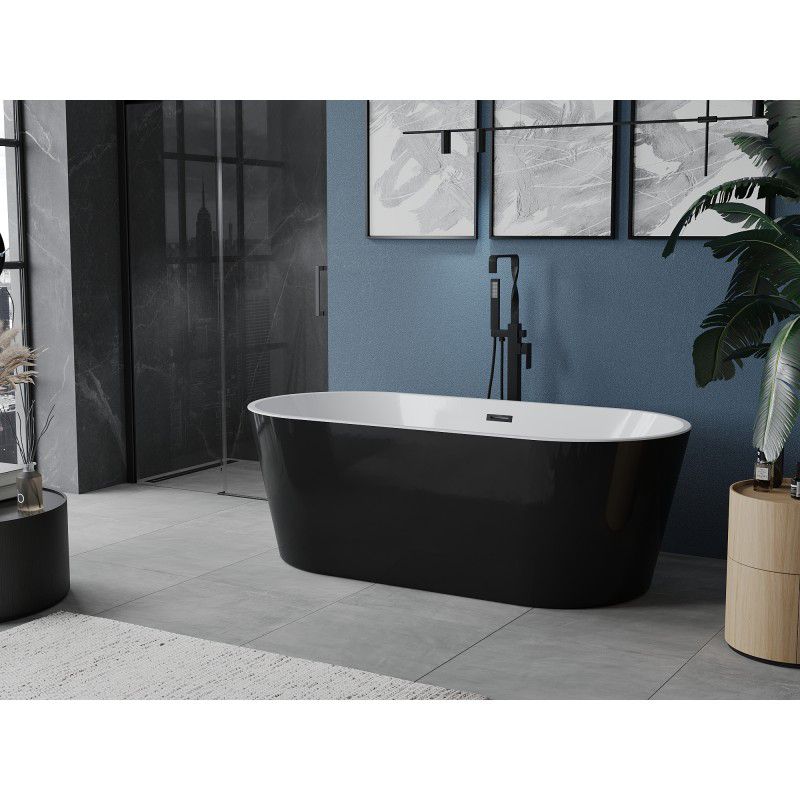 Wanna wolnostojąca Mexen Luna biały czarny 180x80 cm  52031808075-70 1 szt.