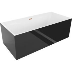 Wanna wolnostojąca Mexen Nita 170 x 80 cm biała/czarna przelew różowe złoto 1 szt.