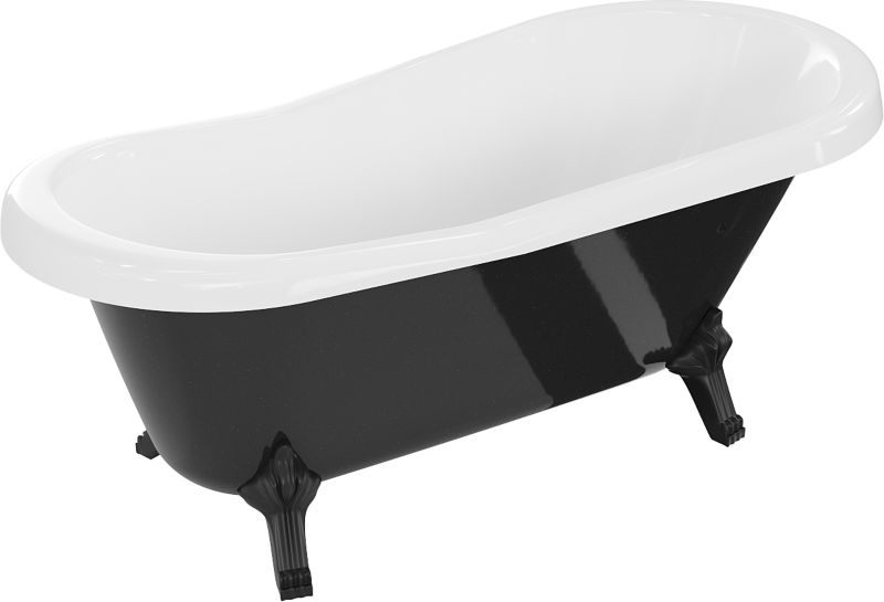 Wanna wolnostojąca Mexen Retro biały czarny 150x73 cm  53251507375-70 1 szt.