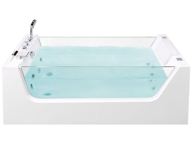 Wanna wolnostojąca z hydromasażem 170 x 80 cm biała Oyon 1 szt.
