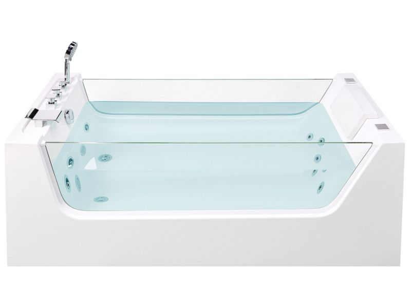 Wanna wolnostojąca z hydromasażem 170 x 80 cm biała Oyon 1 szt.