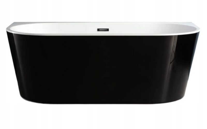 Wanna wolnostojaca Corciano Pari Black 170x80cm ze srebrnymi dodatkami 1szt.
