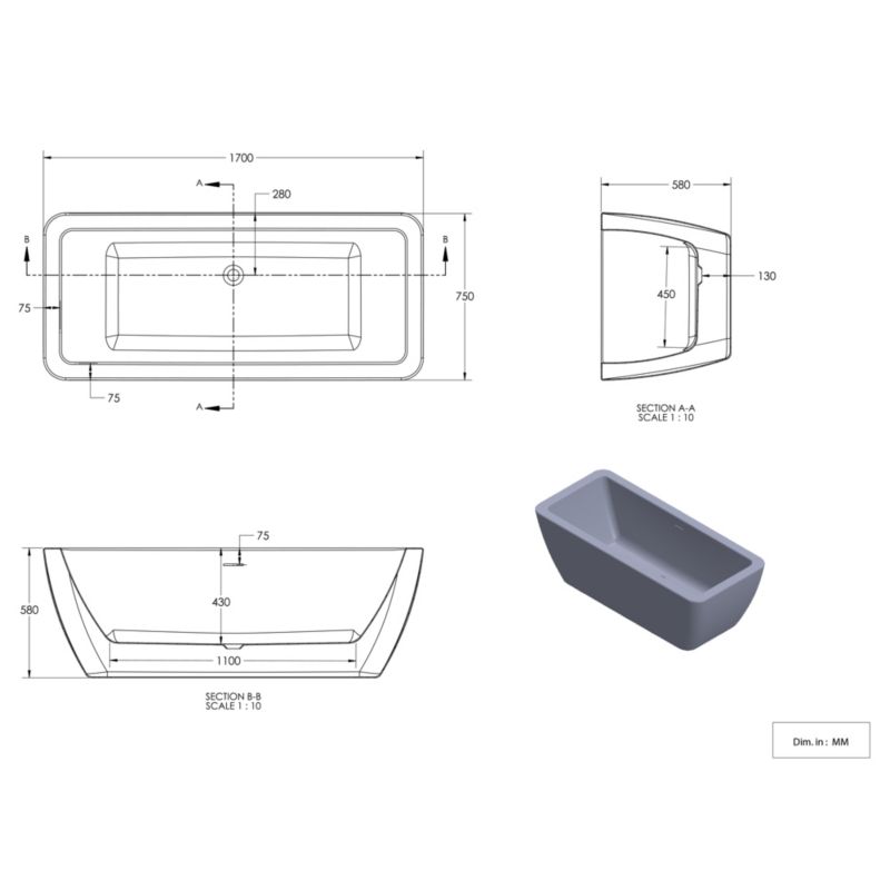 Wanna wolnostojąca GoodHome Merkys 170 x 75 cm 2 oparcia biała