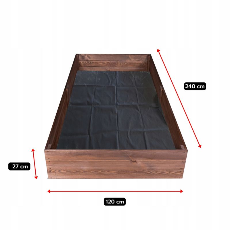 Warzywniak Impregnowany 240x120cm SunWood Skrzynia na Warzywa Inspekt Duży + GRATISY 1 szt.