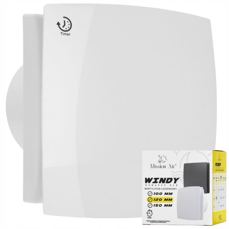 Wentylator łazienkowy WINDY 120 T Biały 1 szt