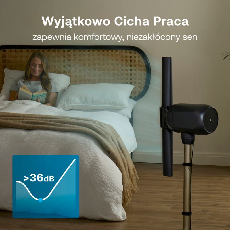 Wentylator bezłopatkowy Dimplex FlexBlade 180 2 kierunki powietrza 5 prędkości 36 dB pilot magnetyczny 1 szt.