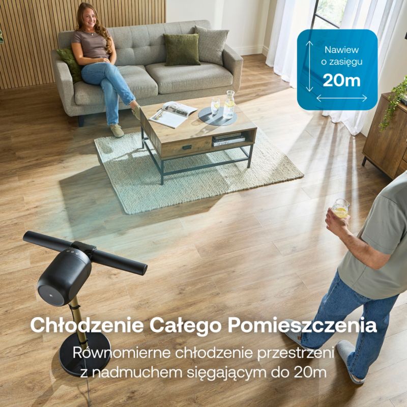 Wentylator bezłopatkowy Dimplex FlexBlade 180 2 kierunki powietrza 5 prędkości 36 dB pilot magnetyczny 1 szt.
