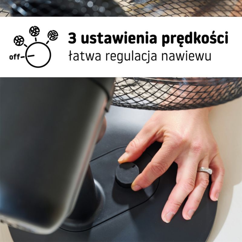 Wentylator biurkowy 28 cm czarny
