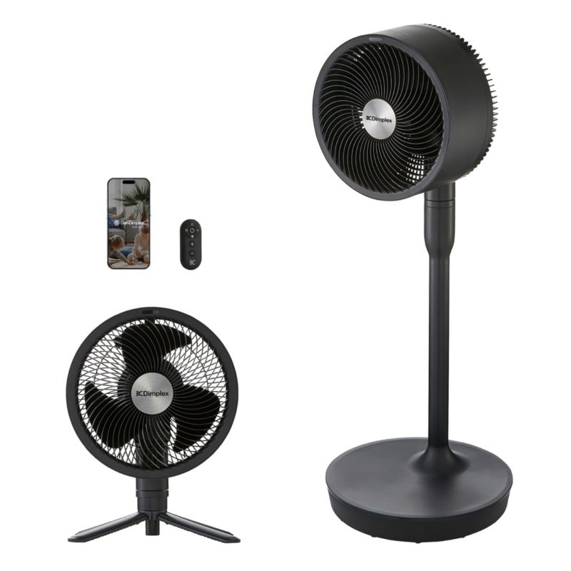 Wentylator Dimplex DUOCOOL Smart 2w1 bezprzewodowy akumulator 45 h 5 prędkości 36 dB czarny 1 szt.