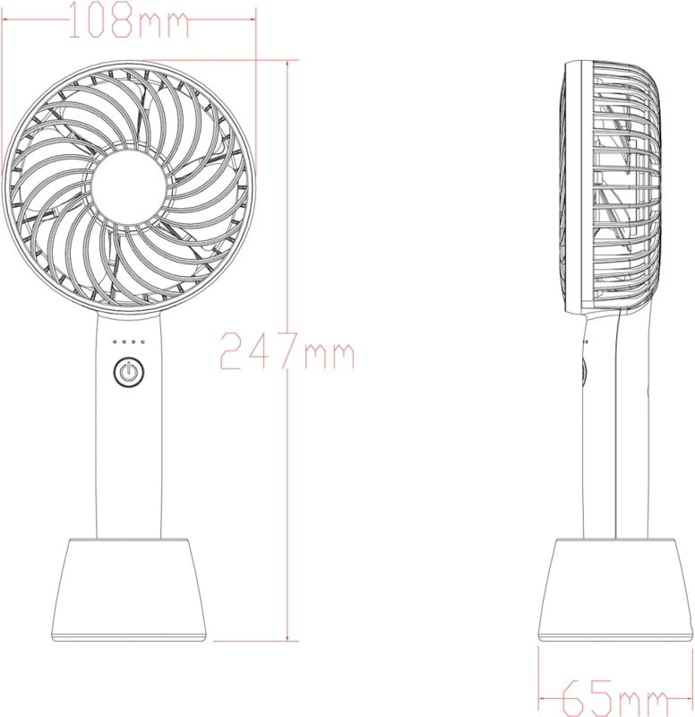 Wentylator kieszonkowy USB 2200 mAh