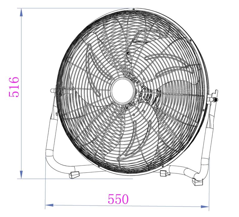 Wentylator podłogowy 110 W 45 cm chrom