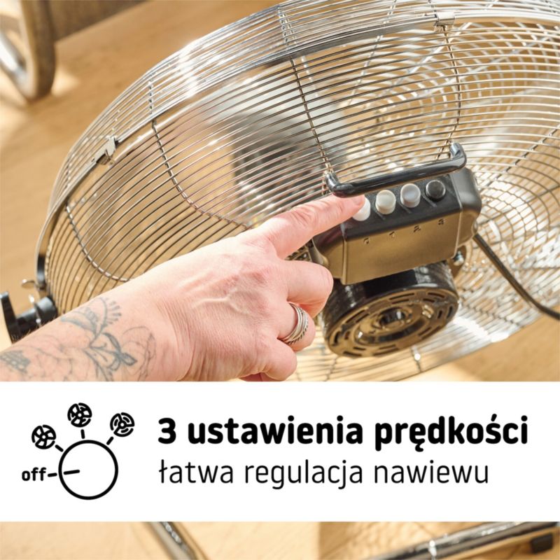 Wentylator podłogowy 45 cm chrom