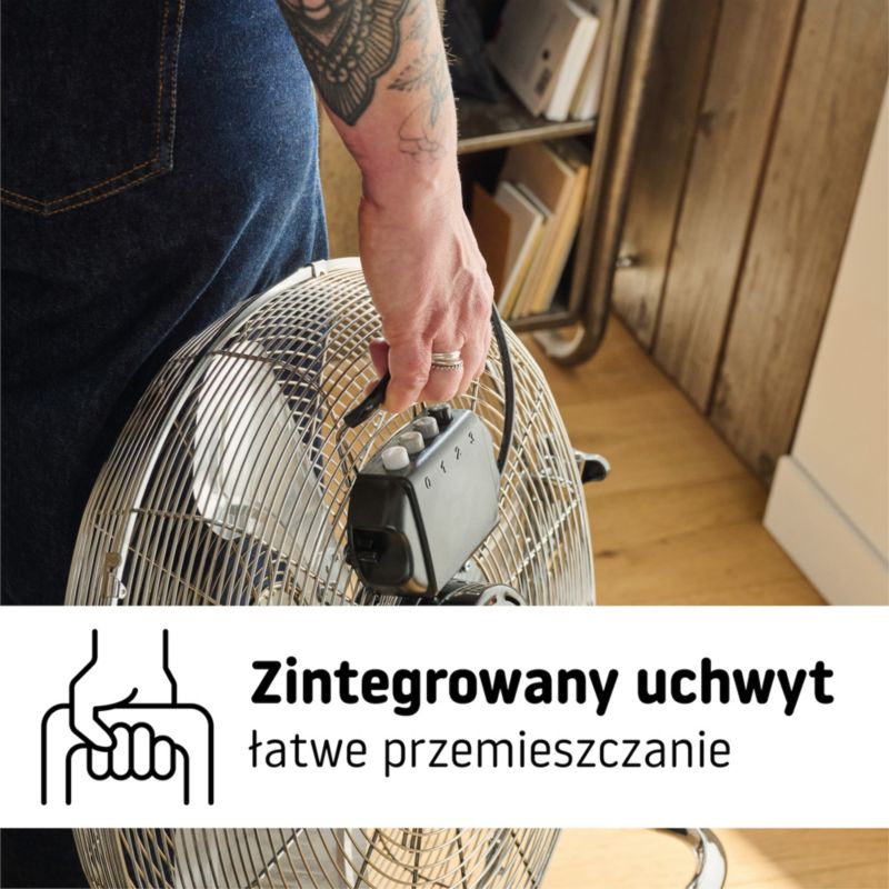 Wentylator podłogowy 45 cm chrom