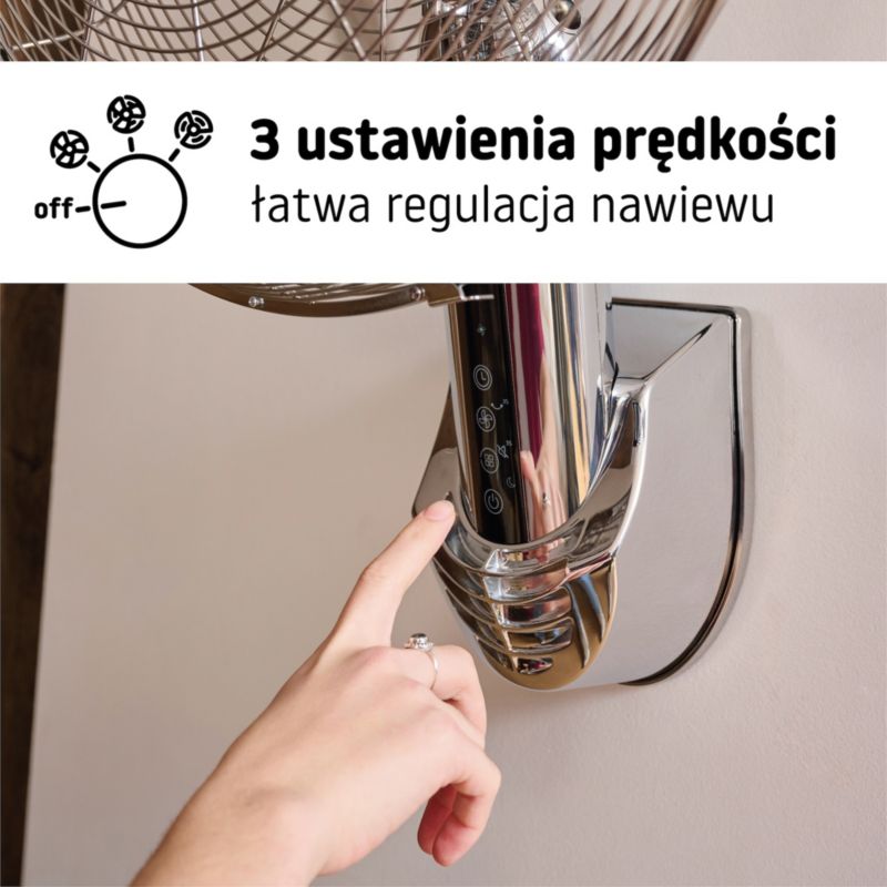 Wentylator ścienny 40 cm chrom