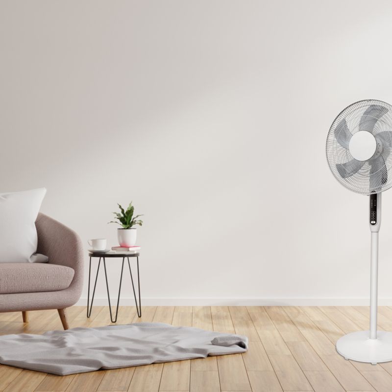 Wentylator stojący 40 cm z timerem biały