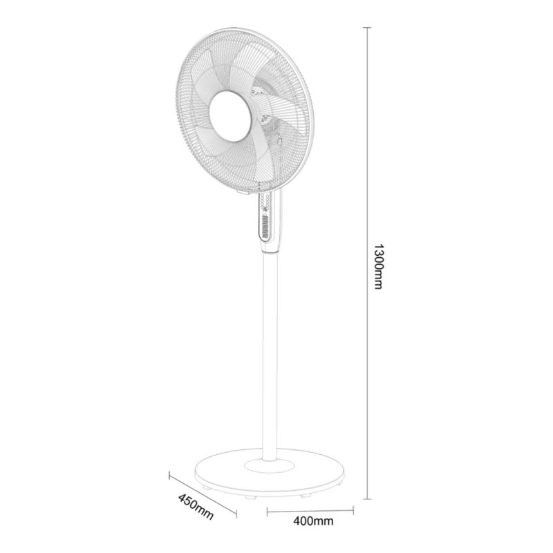 Wentylator stojący 40 cm z timerem biały