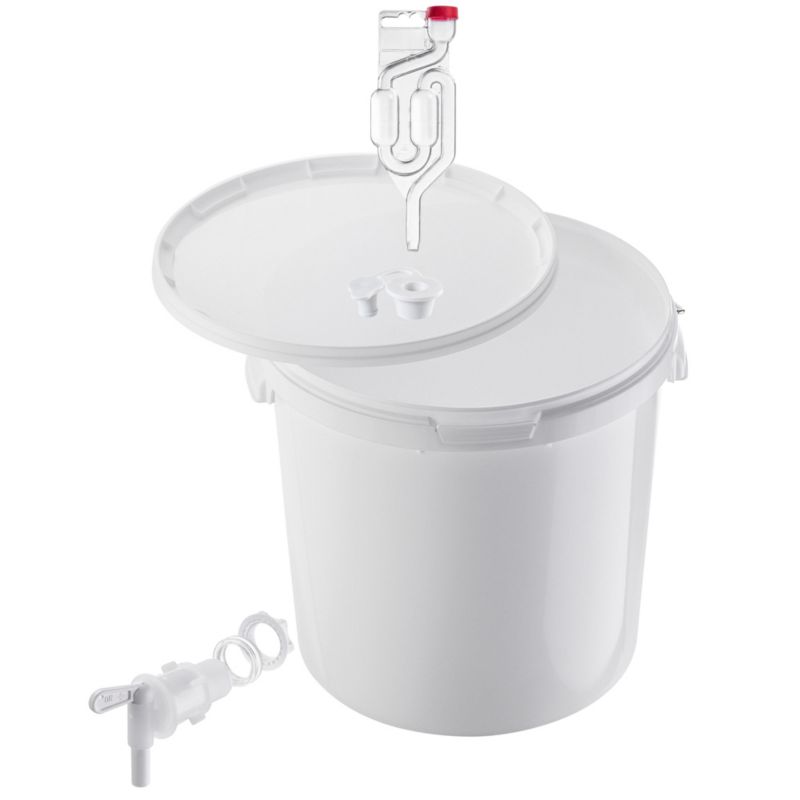 Wiadro fermentacyjne KADAX Zestaw z pokrywą, uchwytem, korkiem obrotowym, korkiem fermentacyjnym 20L 1 szt.