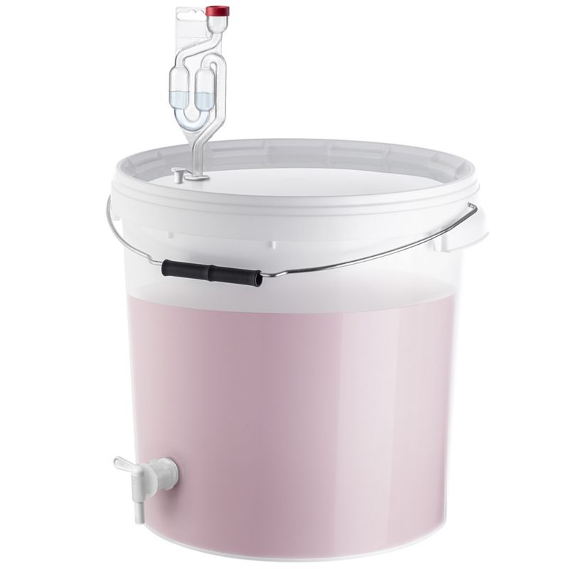 Wiadro fermentacyjne KADAX Zestaw z pokrywą, uchwytem, korkiem obrotowym, korkiem fermentacyjnym 20L 1 szt.