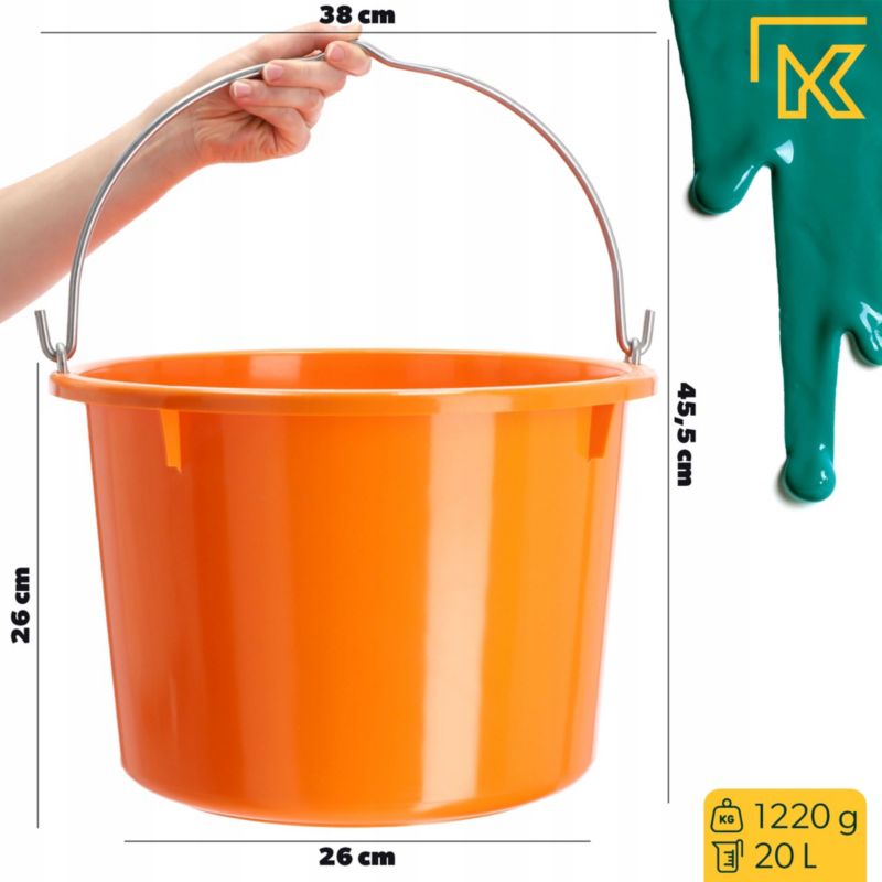 Wiadro KADAX Wiaderko Budowlane 20L 40kg mocne 2szt.