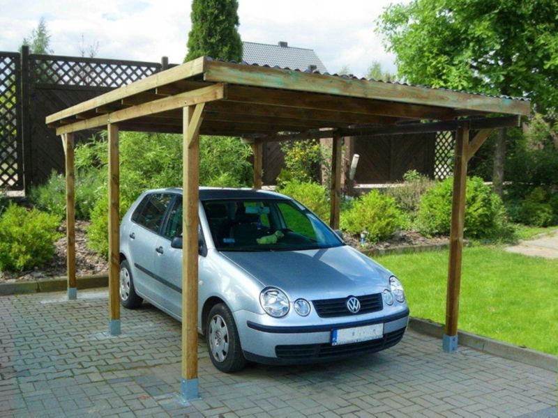 Wiata garażowa podwyższona RSCBis 300 x 500 cm z zadaszeniem PCW 1 szt.