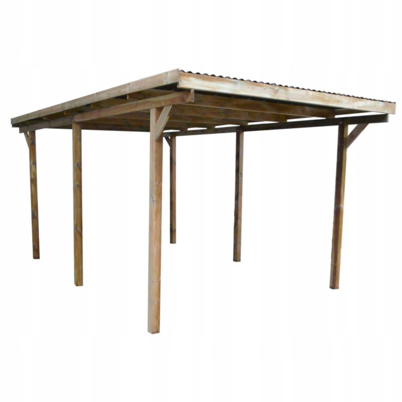Wiata garażowa RSCBis 300 x 500 cm zadaszenie PVC ze ścianami i drzwiami 1 szt.